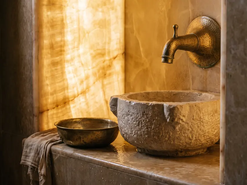 Hammam with alabaster benches — Egypt