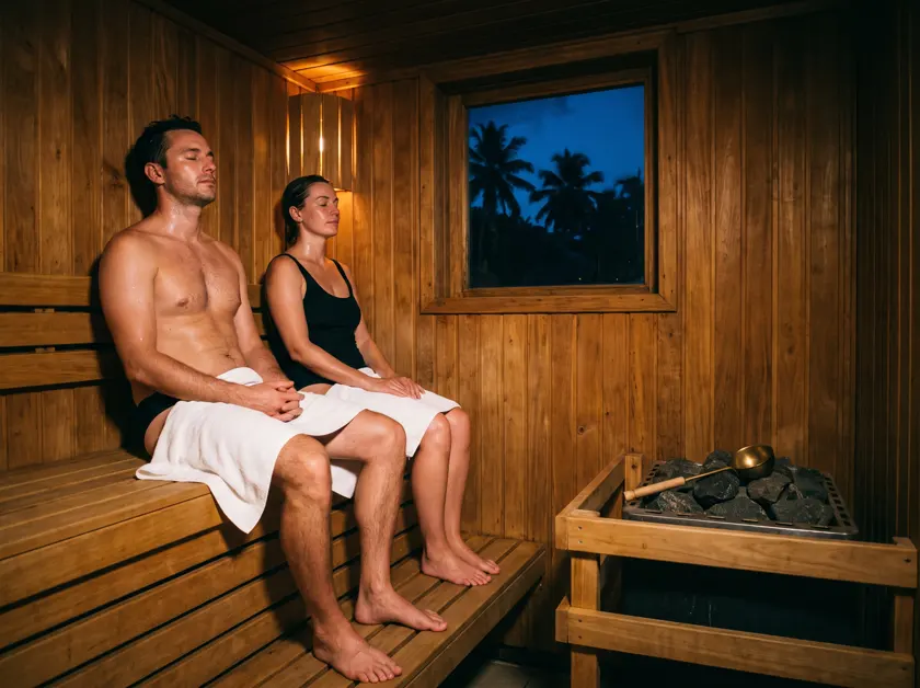 In the sauna — Seychelles