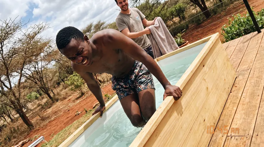 The first seconds of a cold plunge — Kenya