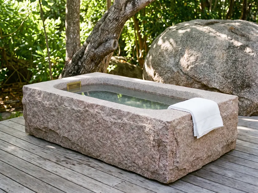 Carved stone basins