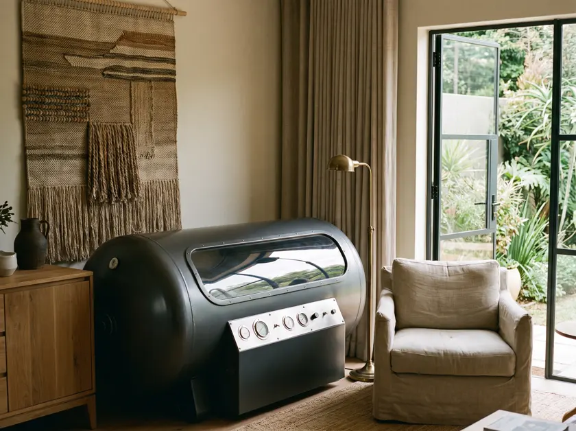 Hyperbaric chamber in a home wellness room — South Africa
