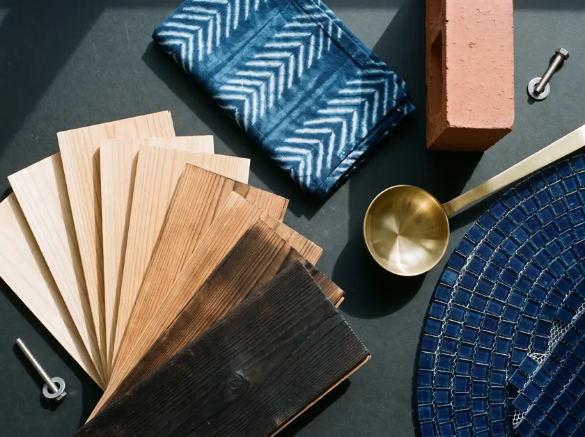 Timber, stone, brass and mosaic samples — Nigeria