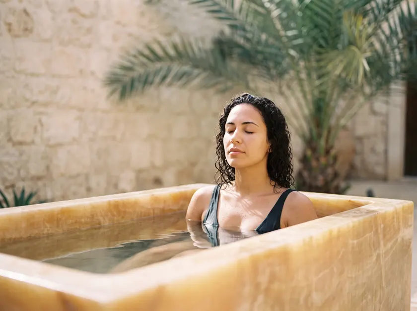 Chest-deep in cold water — Egypt