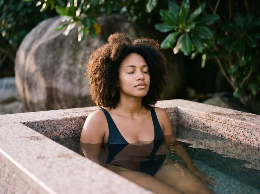 Chest-deep in cold water — Seychelles