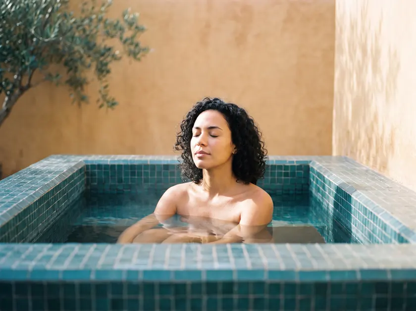 Chest-deep in cold water — Morocco